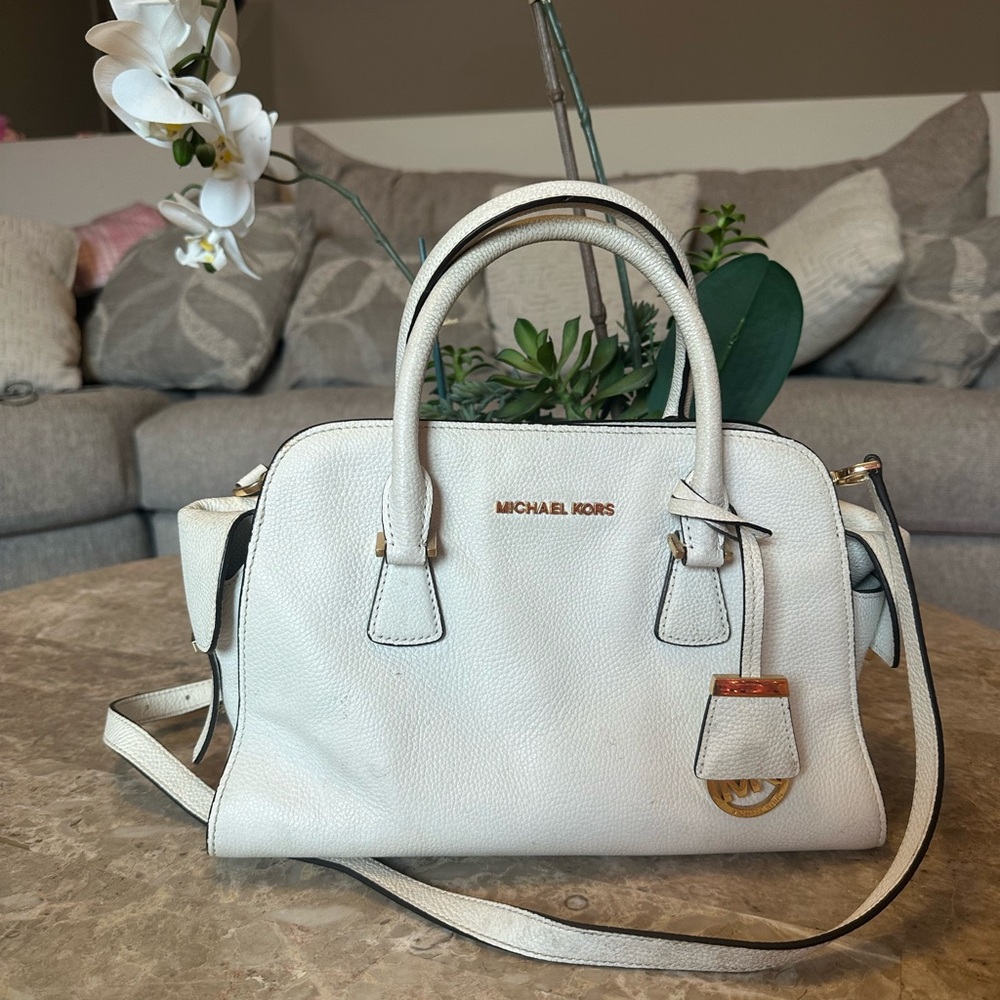 Michael Kors 
white Harper satchel